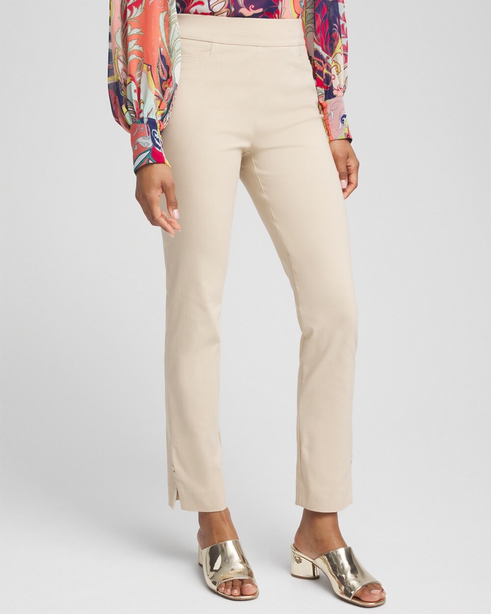 Brigitte Rivet Slit Ankle Pants