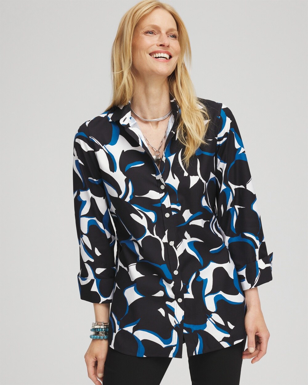 No Iron&#8482; Abstract Print Shirt