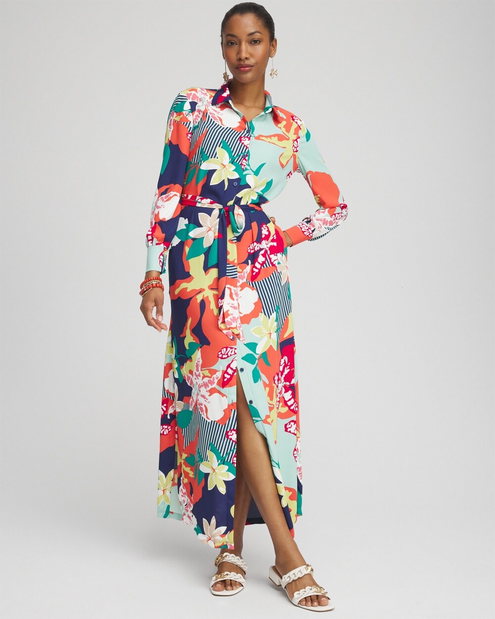 Floral Maxi Shirt Dress