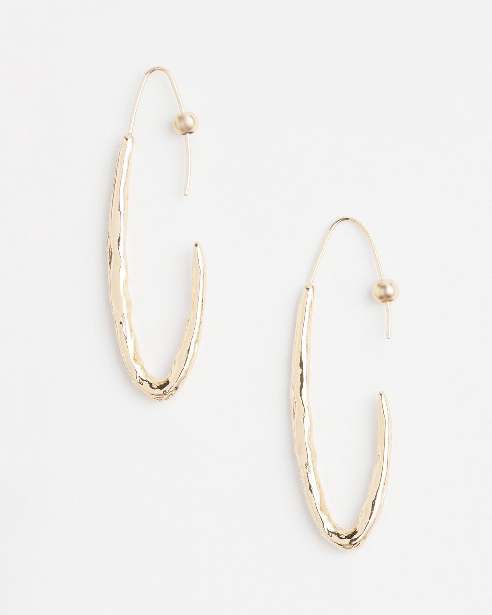 No Droop&#8482; Gold Tone Textured Threader Hoops