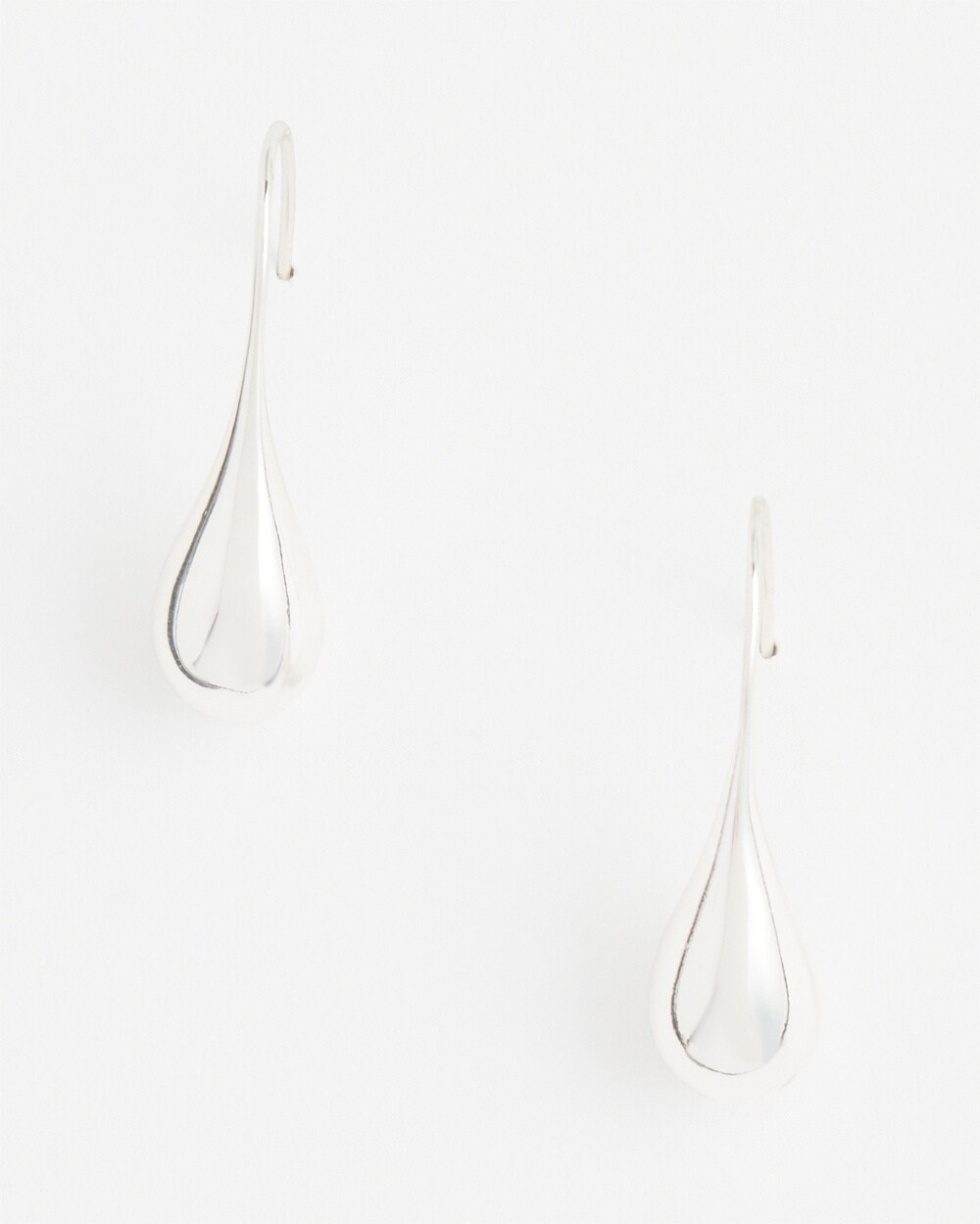 No Droop&#8482; Silver Tone Teardrop Threader Earrings