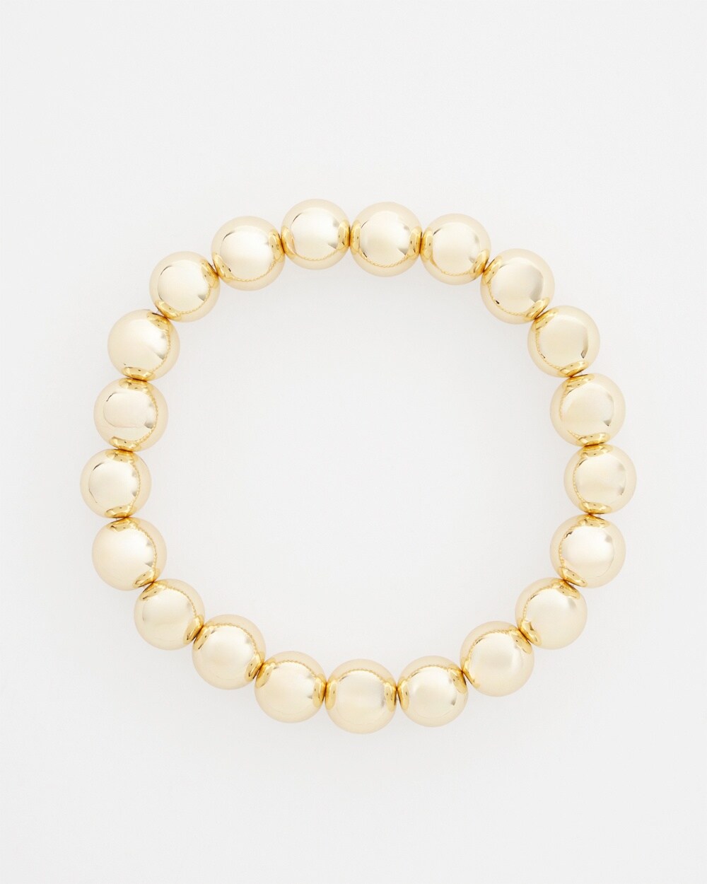 Large Gold Tone Beaded Stretch Bracelet