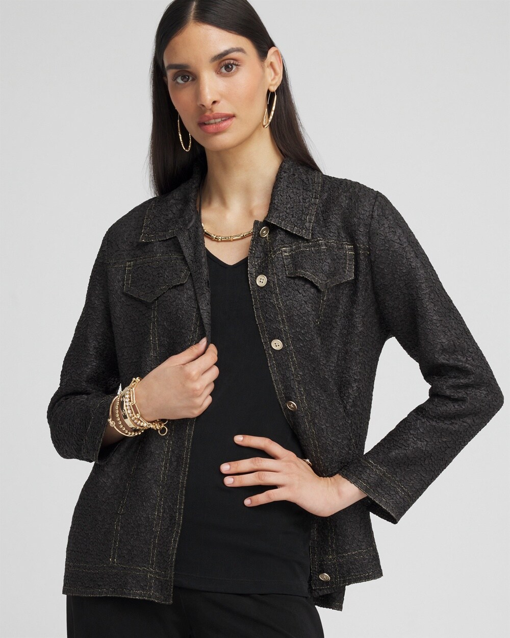 Travelers&#8482; Collection Denim-Look Jacket