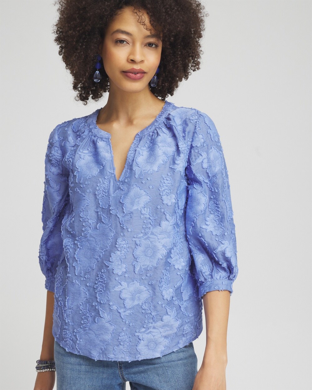 Jacquard Peasant Top