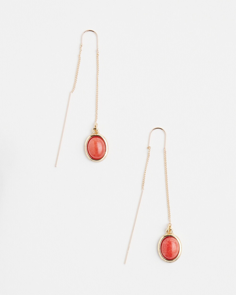 No Droop&#8482; Orange Quartz Threader Earrings