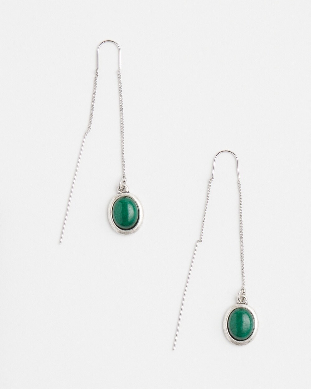 No Droop&#8482; Green Quartz Threader Earrings