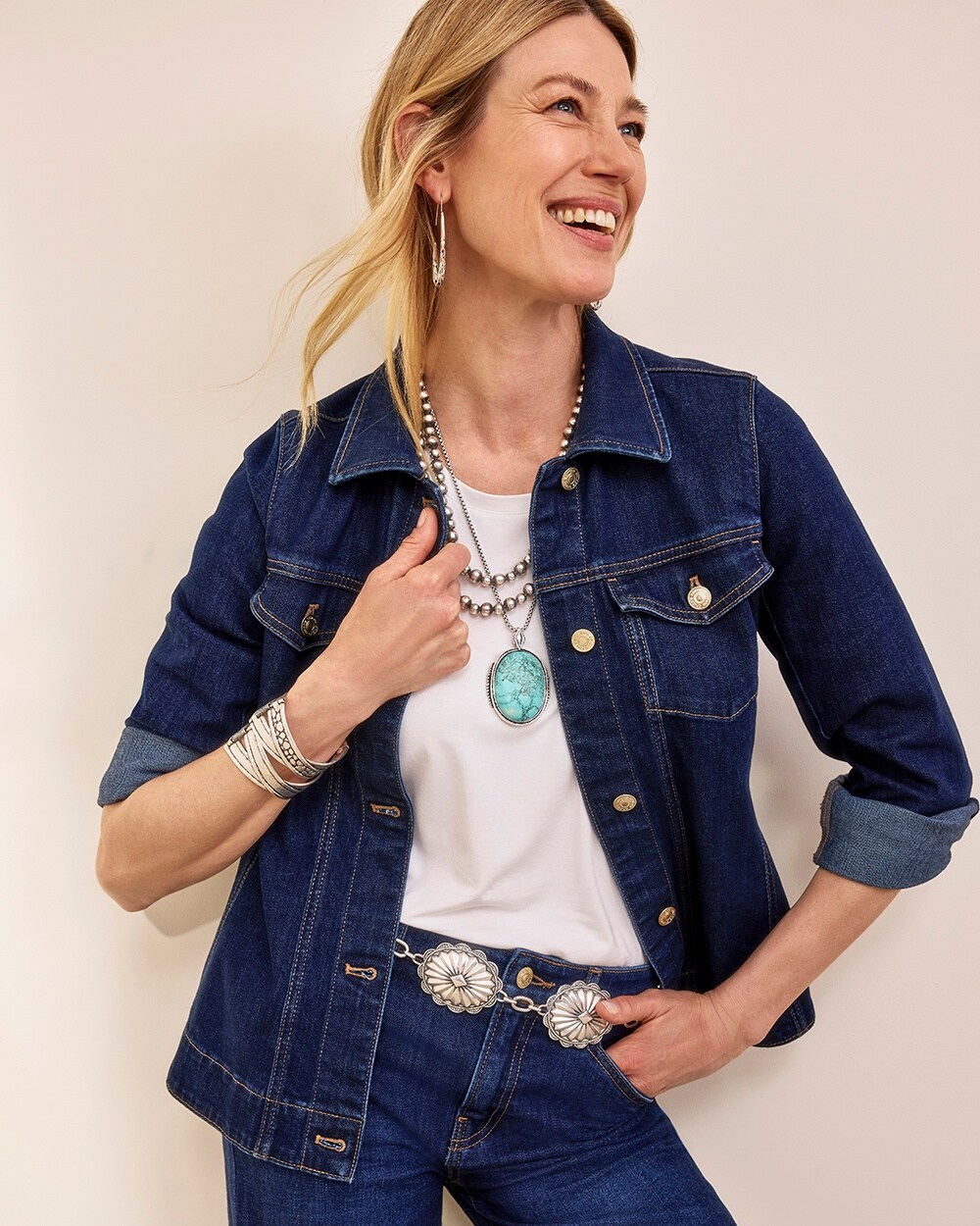 Soft Peplum Denim Jacket