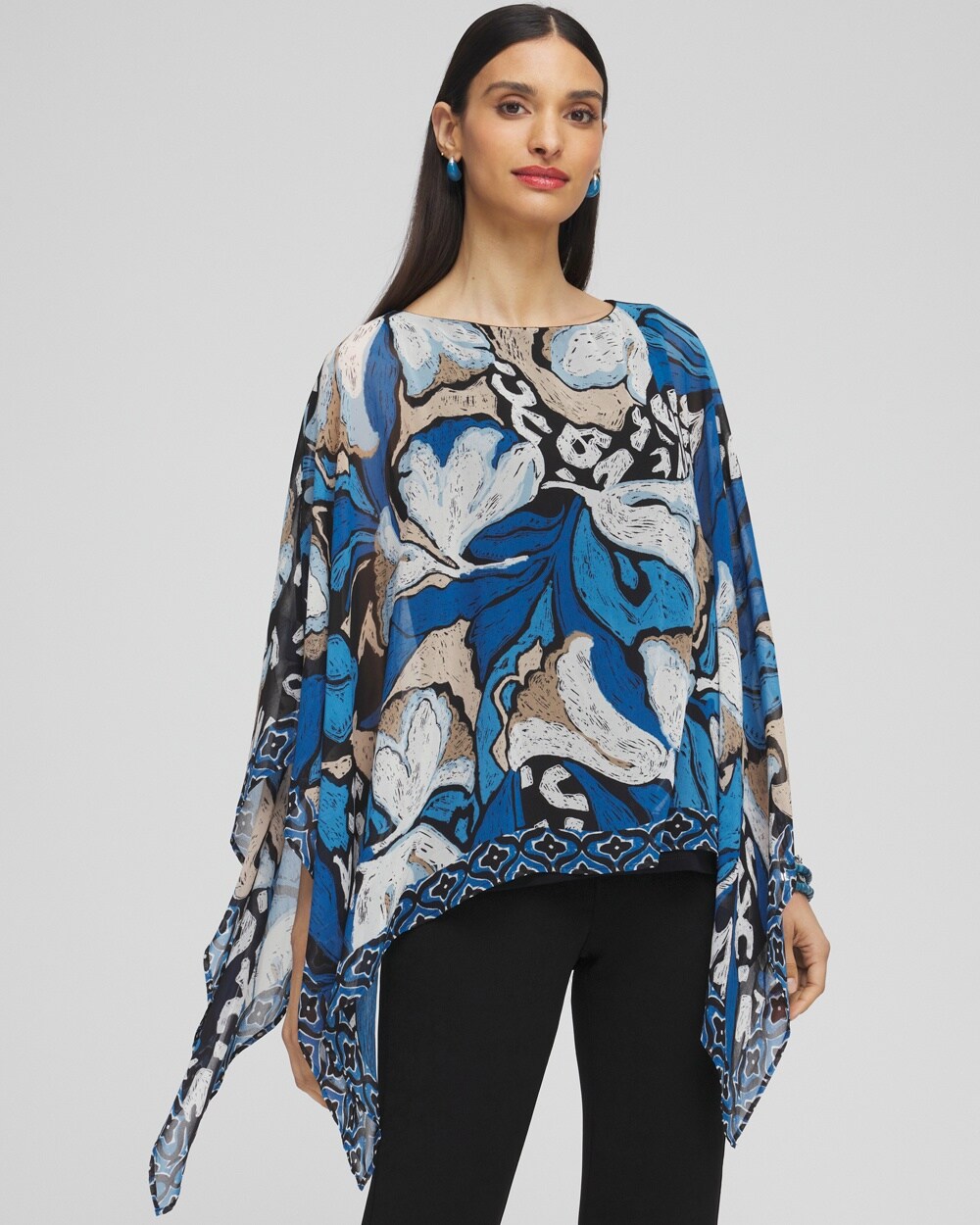 Travelers&#8482; Floral Chiffon Layer Top