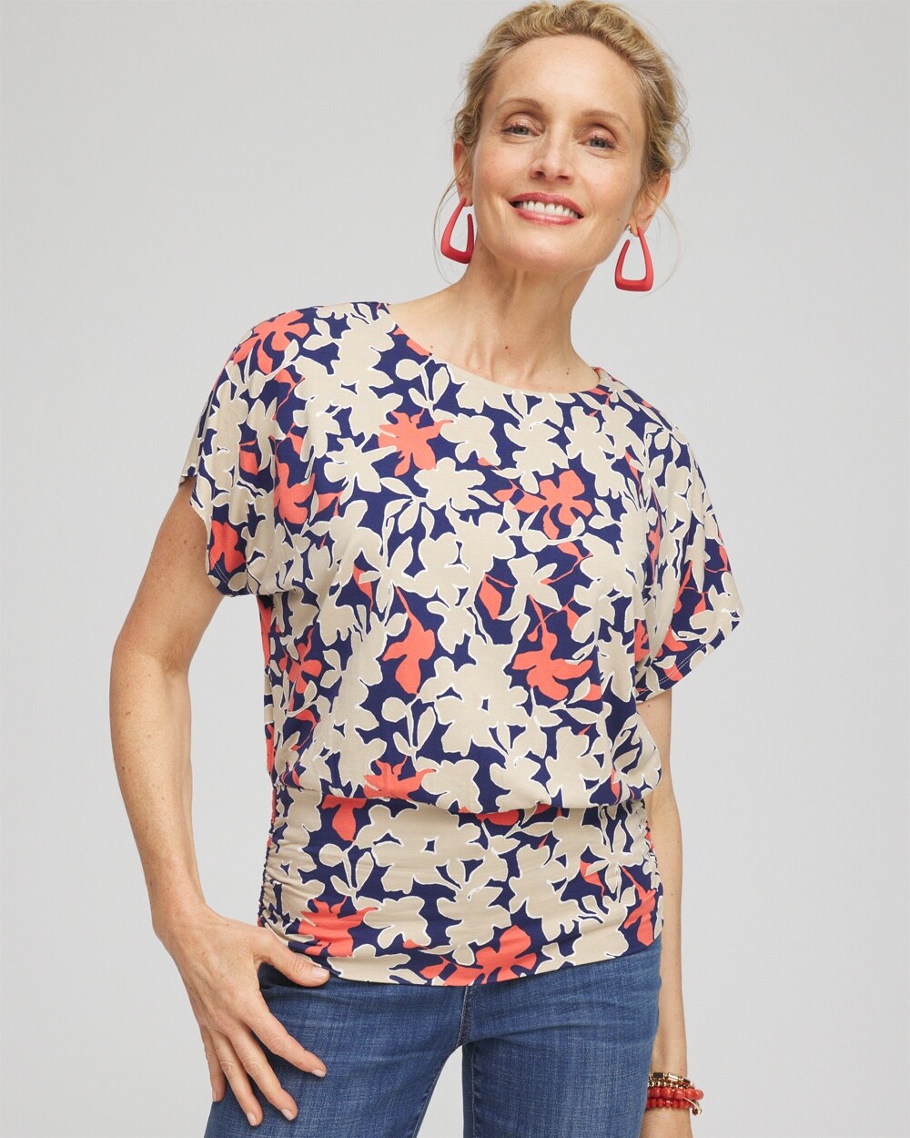 Touch of Cool&#8482; Floral Banded Hem Top