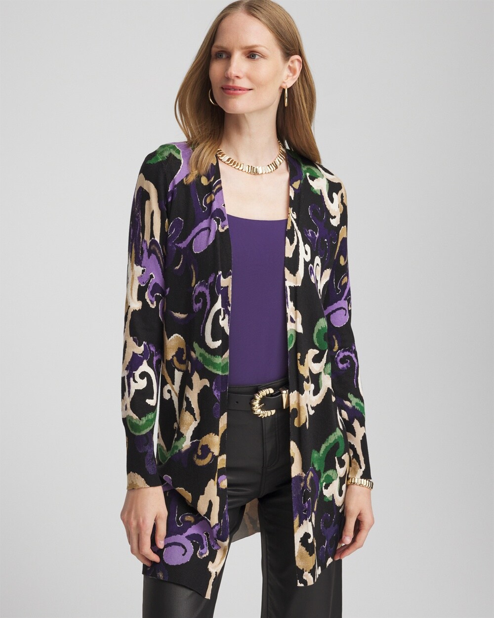 Scroll Print Cardigan