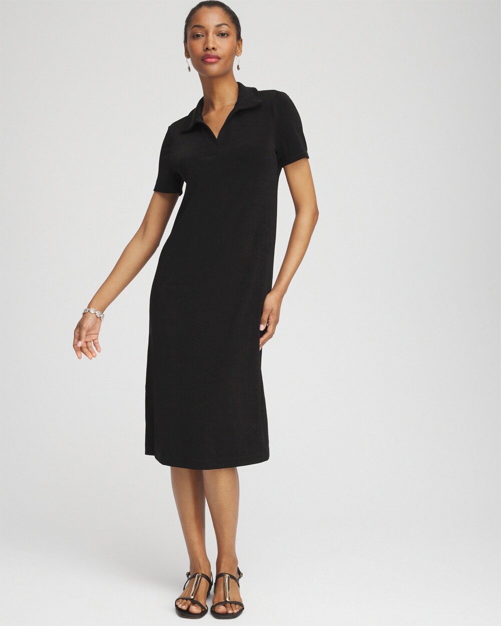 Travelers&#8482; Collared V-neck Dress