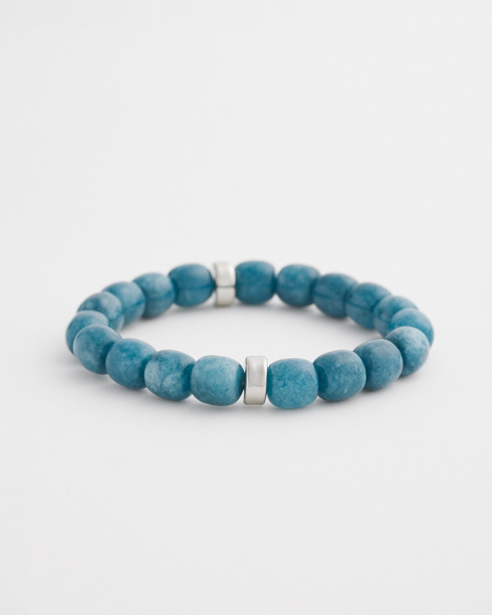 Blue Agate Beaded Stretch Bracelet