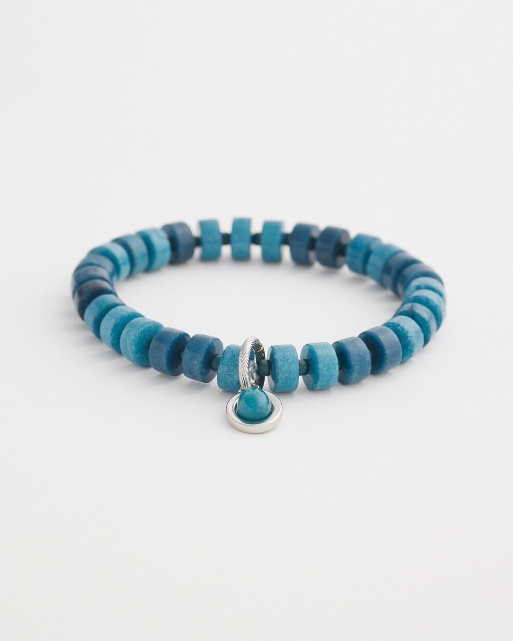 Blue Agate Drop Off Stretch Bracelet