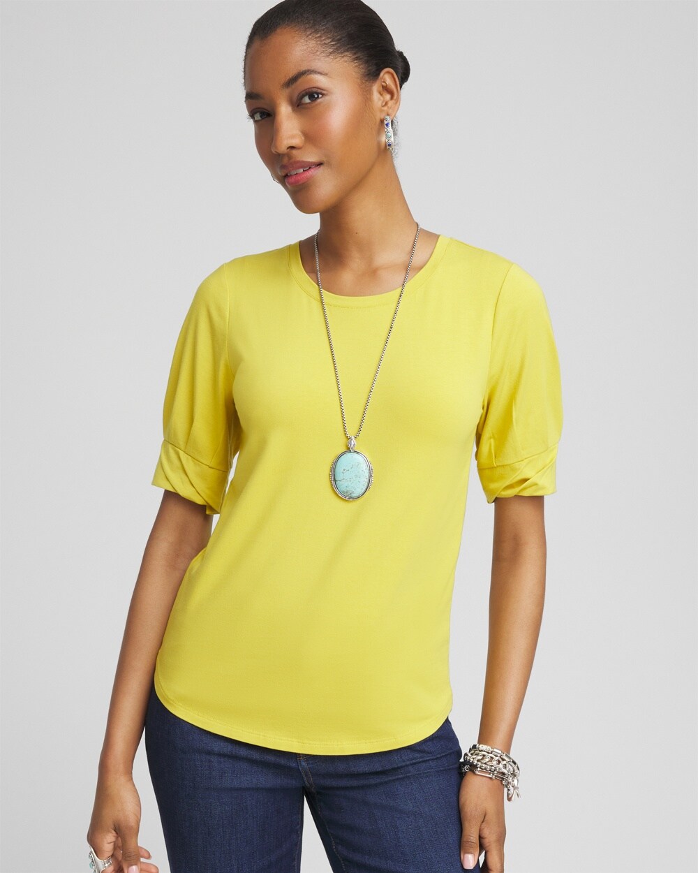 Touch of Cool&#8482; Pleated Roll Cuff Tee