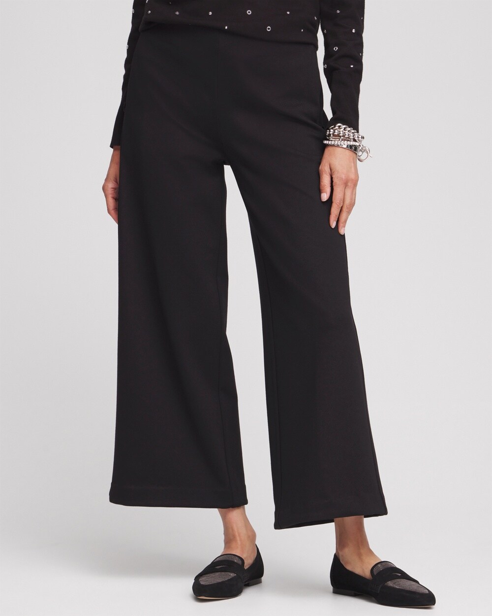 Juliet Ponte Wide Leg Cropped Pants