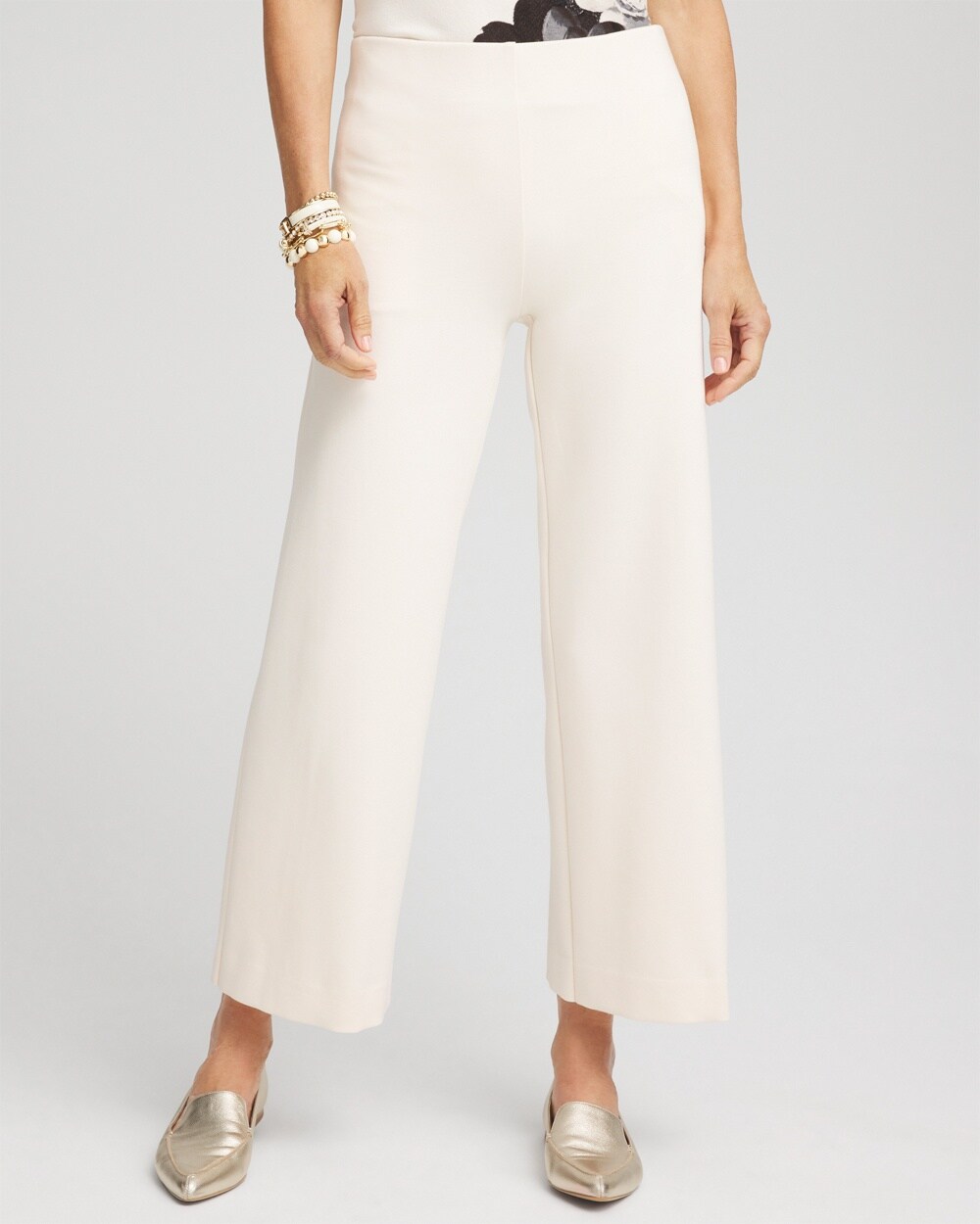 Juliet Ponte Wide Leg Cropped Pants