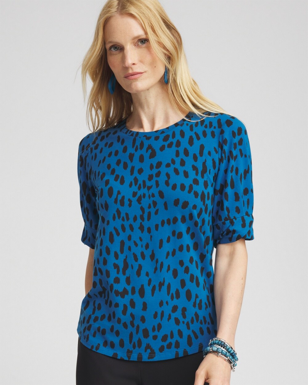 Touch of Cool&#8482; Dots Roll Cuff Tee