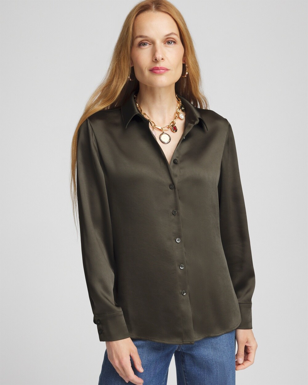 Stretch Satin Blouse