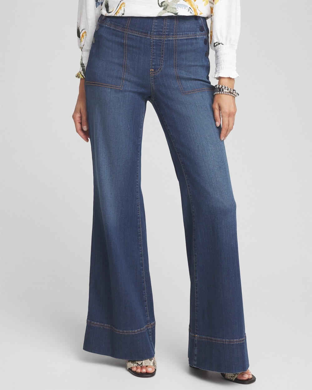 Petite Pull-On Flare Trouser Jeans