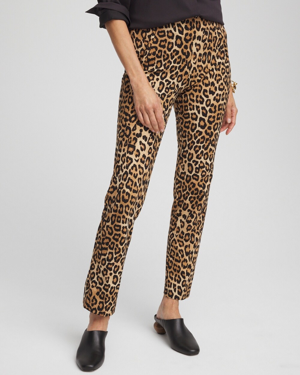 Juliet Ponte Leopard Slim Ankle Pants