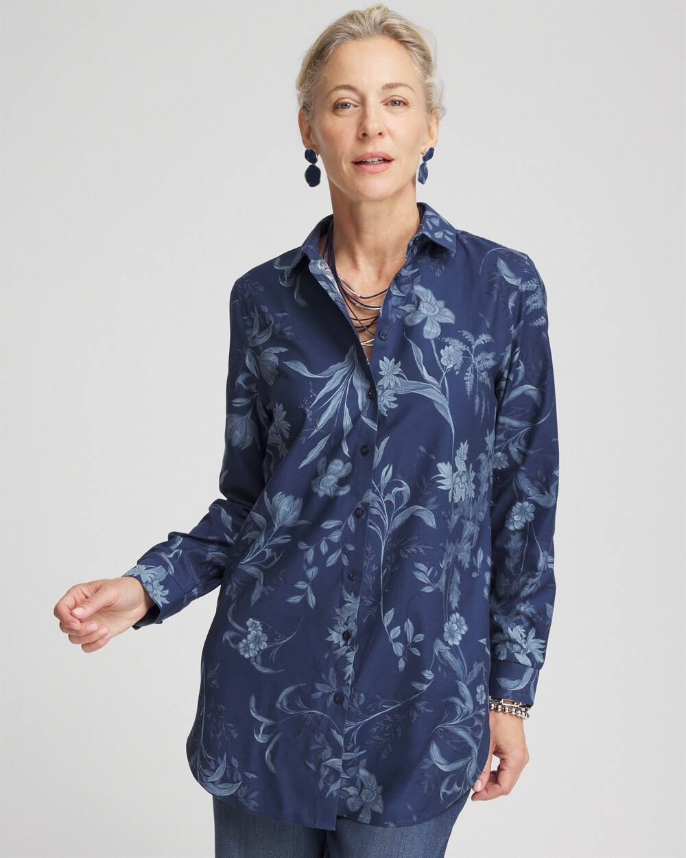 No Iron&#8482; Floral Tunic