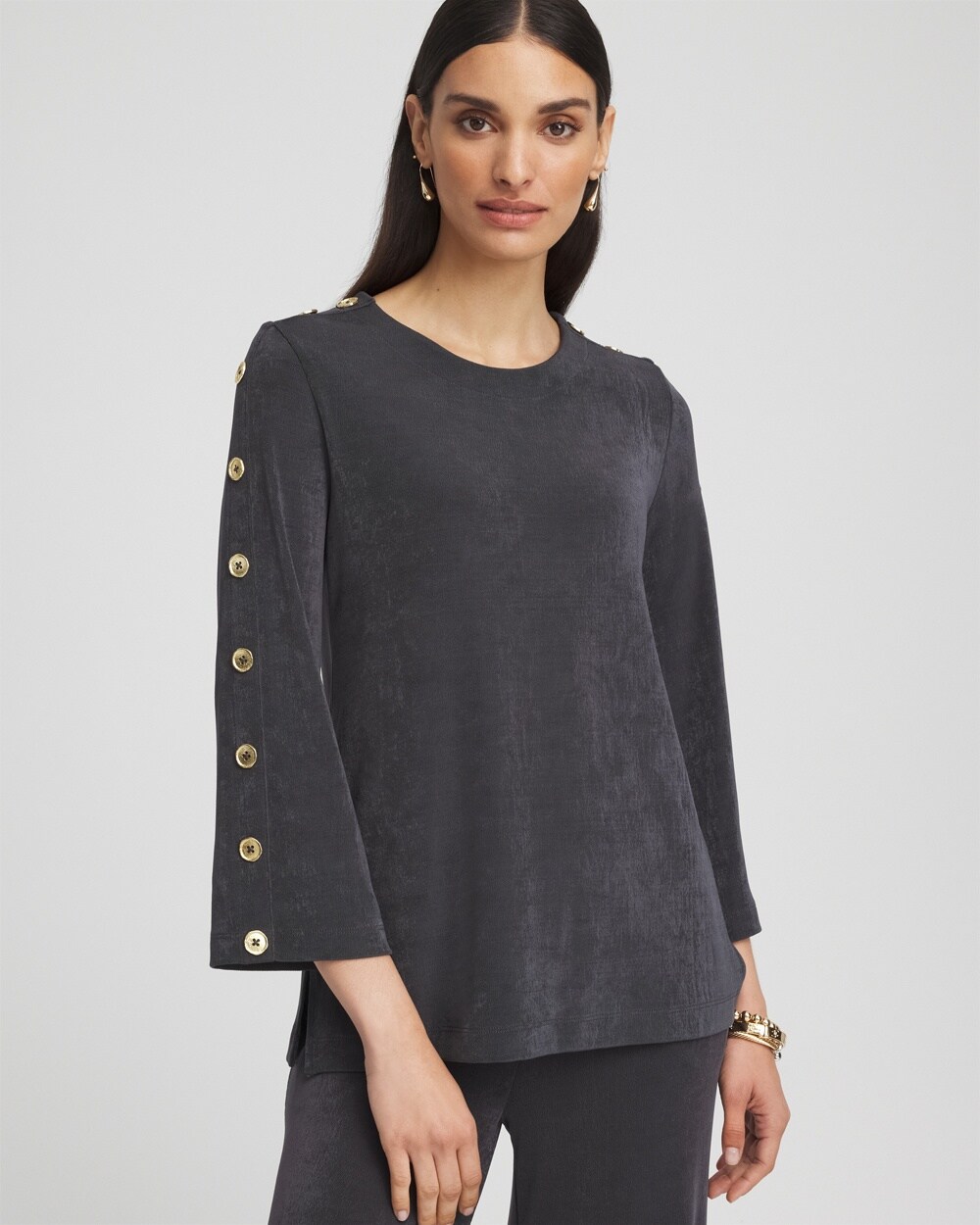 Travelers&#8482; Button Sleeve Tunic