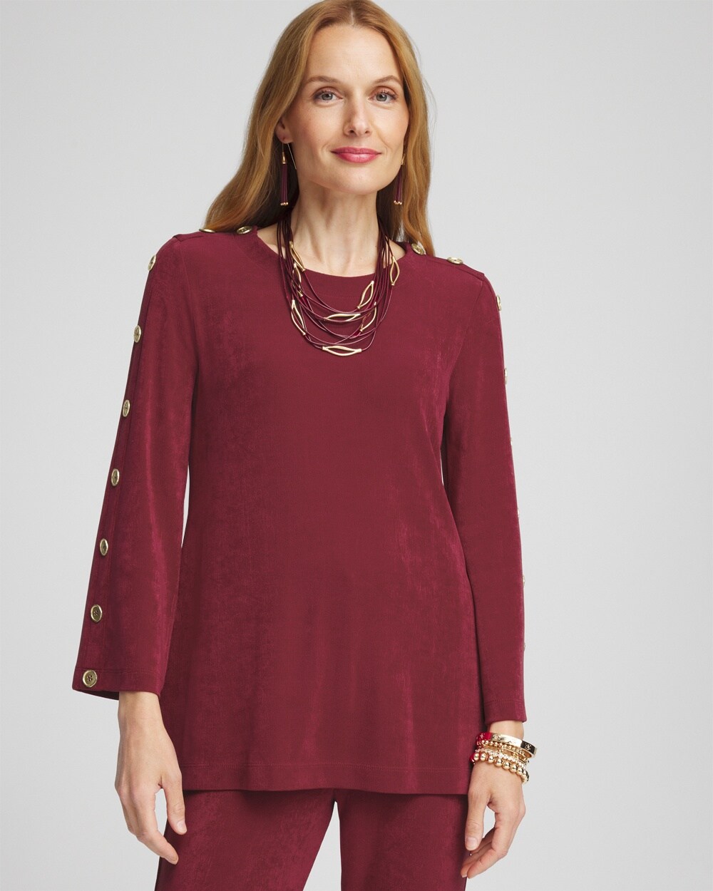 Travelers&#8482; Button Sleeve Tunic