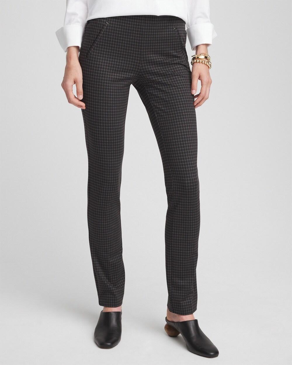 Juliet Tonal Check Slim Pants