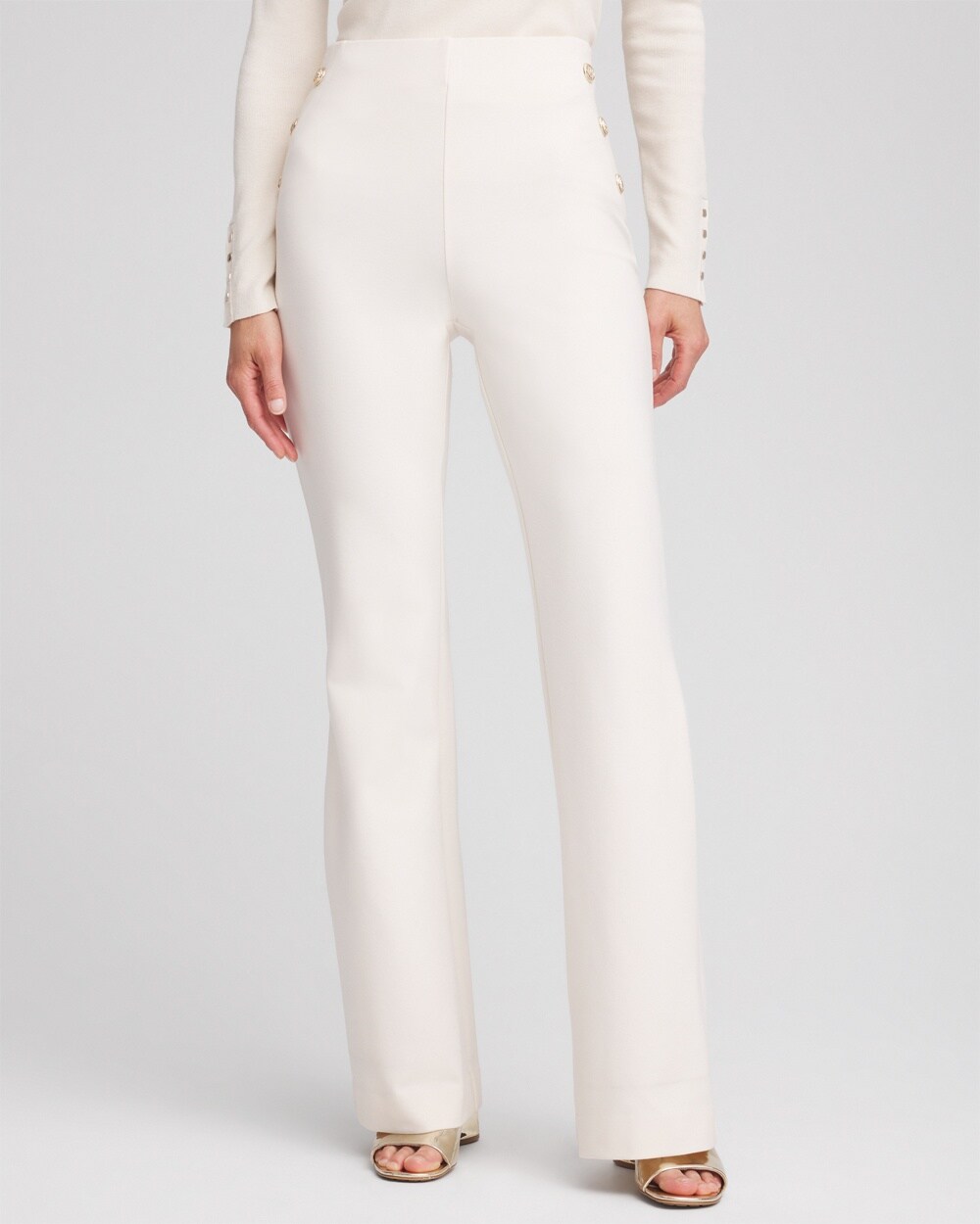 Juliet Ponte Button Detail Flare Pants