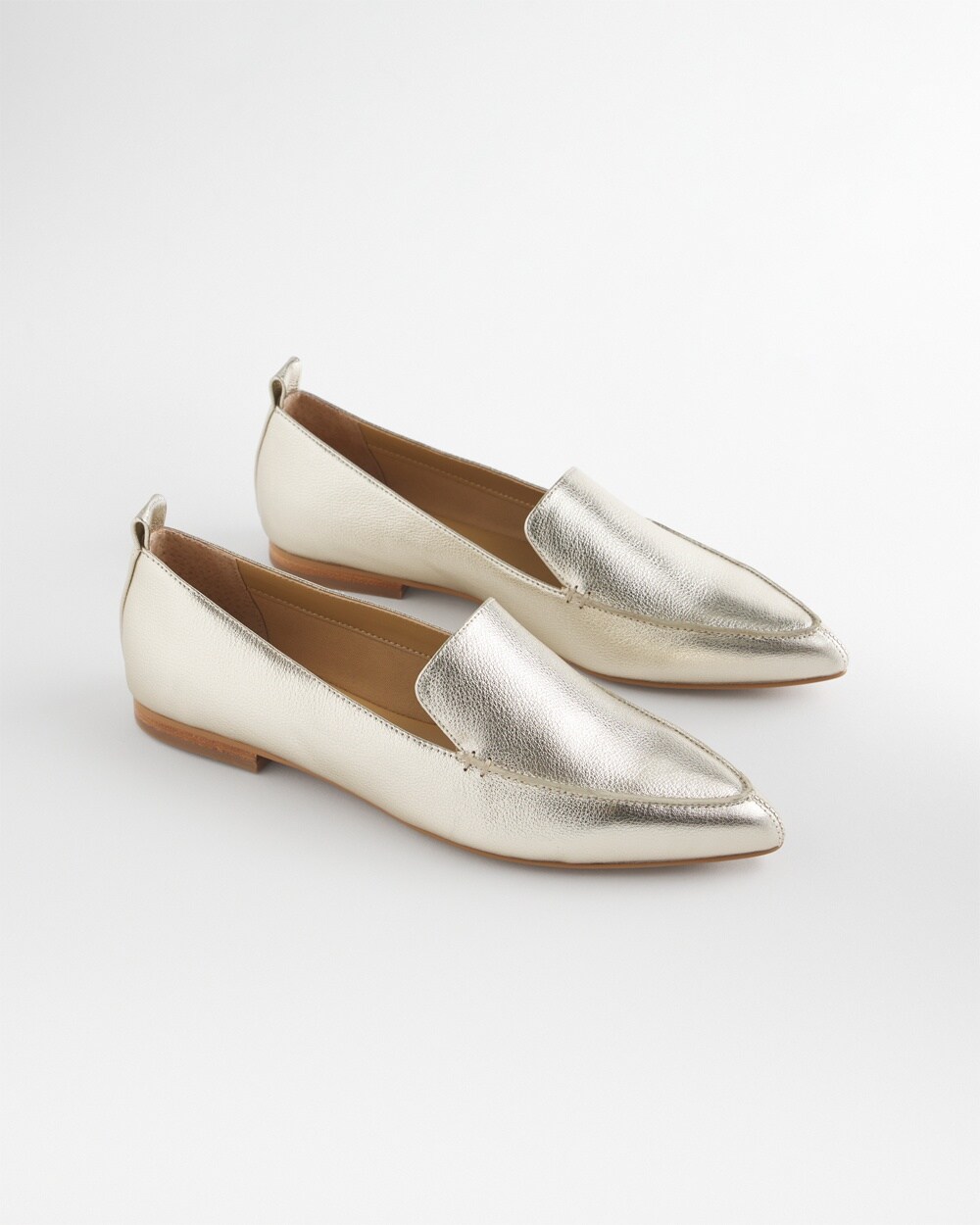 Gold Metallic Leather Loafer