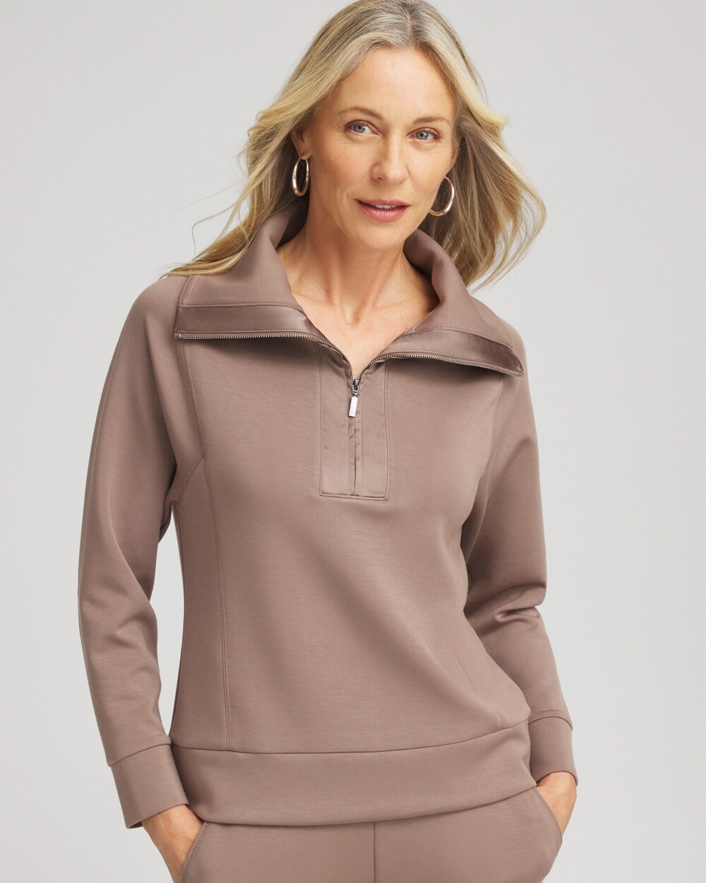 Zenergy\u00AE Scuba Satin Trim Sweatshirt