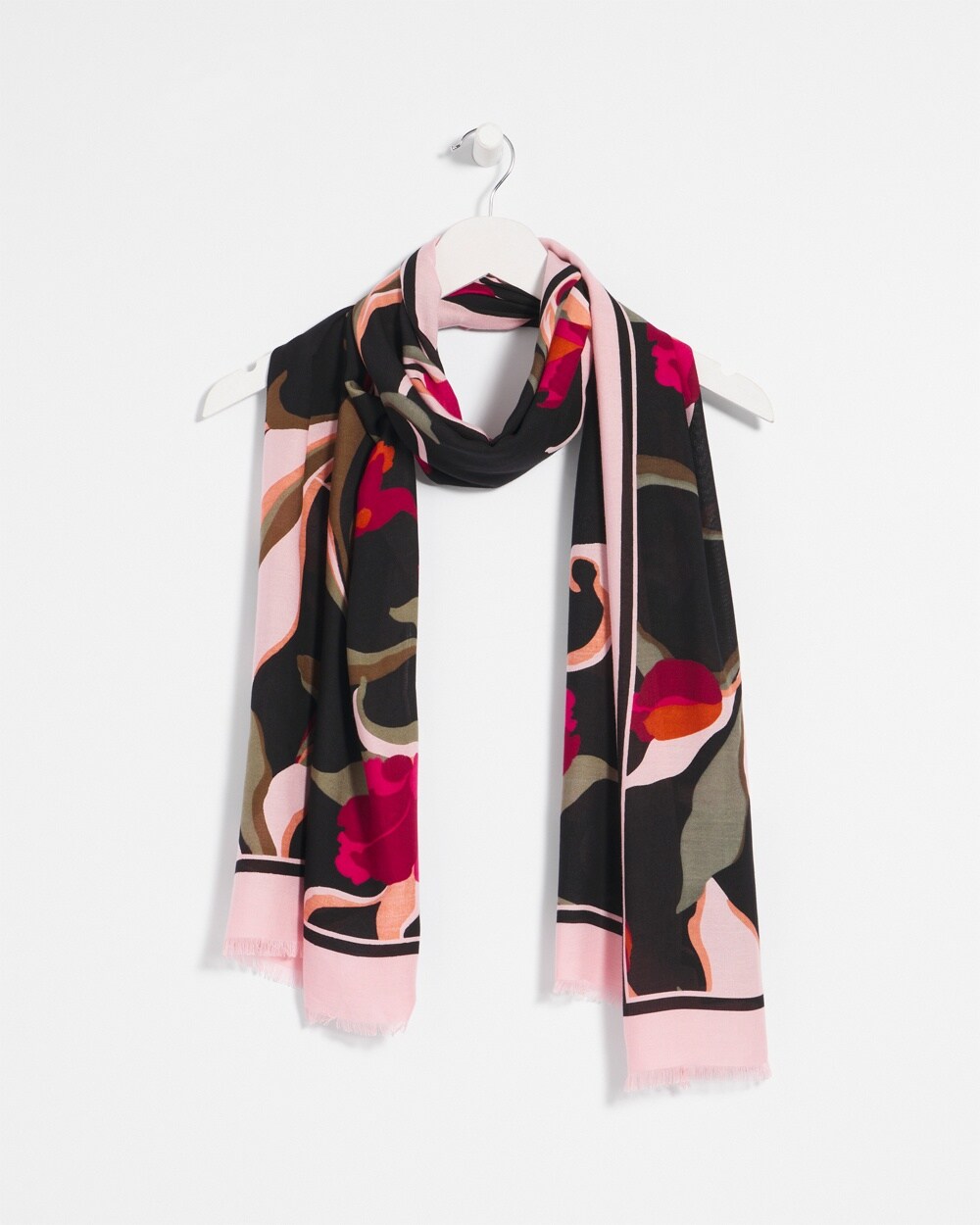 Orchid Print Oblong Scarf