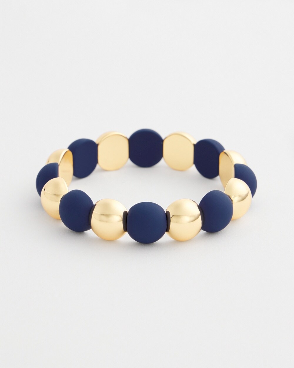 Navy Beaded Stretch Bracelet