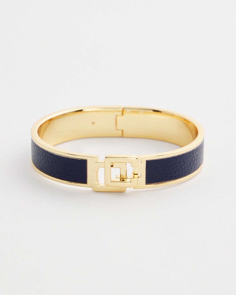 Chico's Click Blue Leather Bangle Bracelet