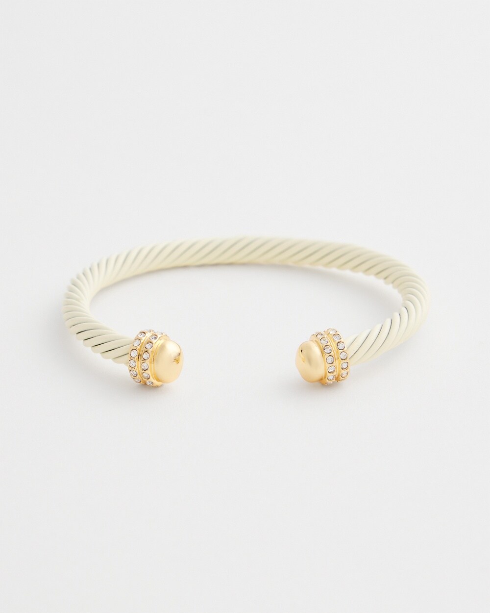 White & Gold Tone Flex Cuff Bracelet