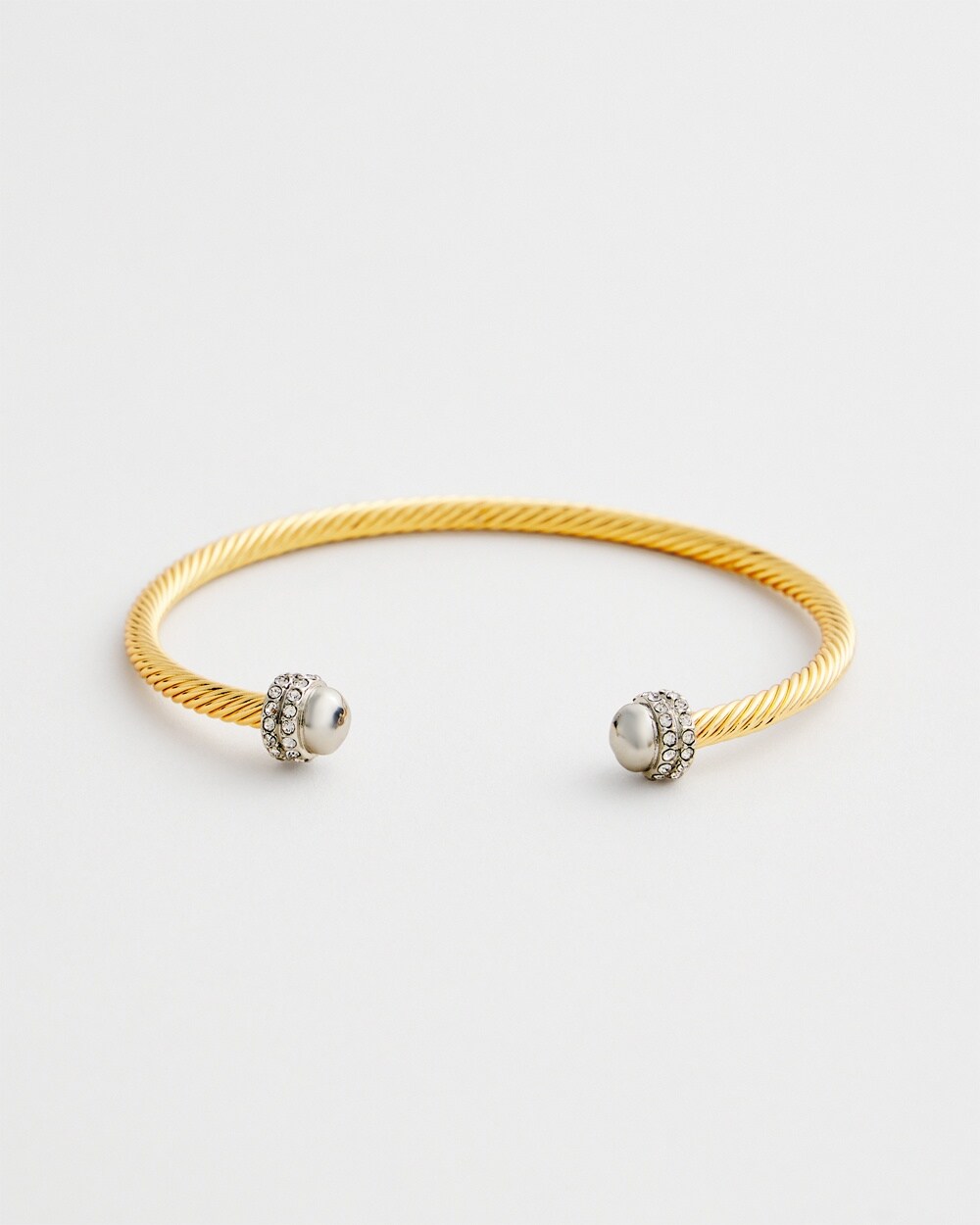 Thin Mixed Metal Flex Cuff Bracelet