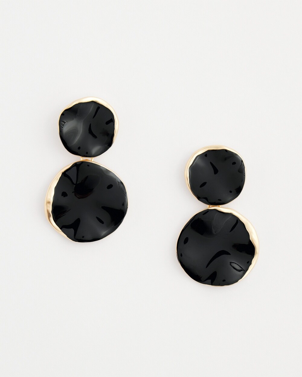 No Droop&#8482; Black Round Drop Earrings