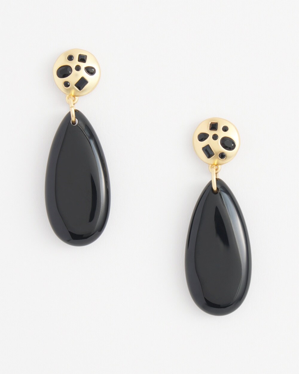 Black Stone Drop Earrings