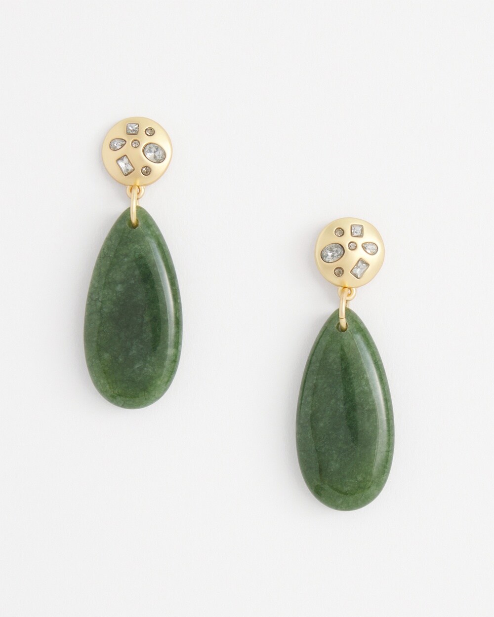 Olive Stone Drop Earrings