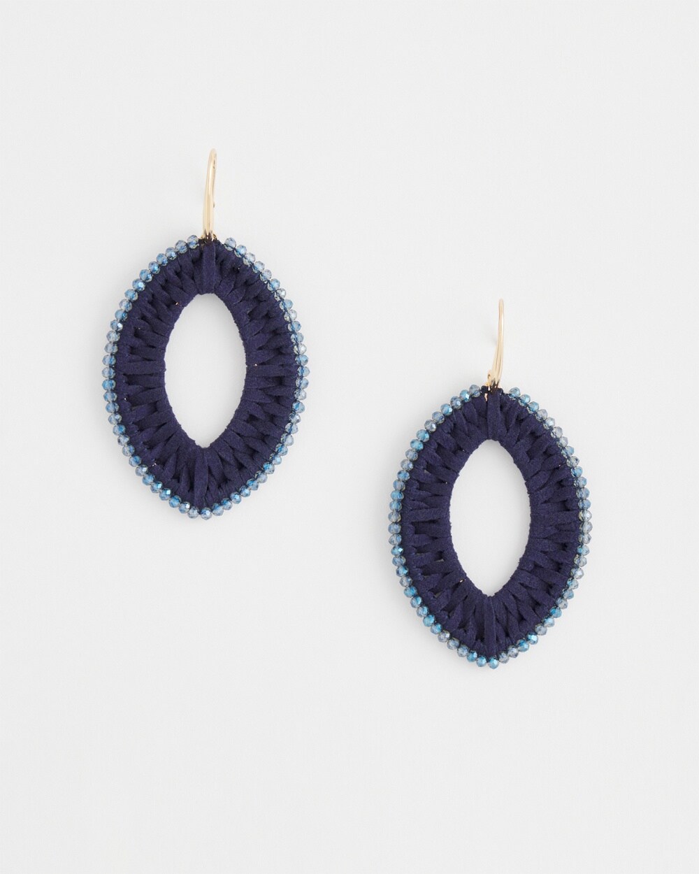 No Droop&#8482; Blue Faux Suede Earrings