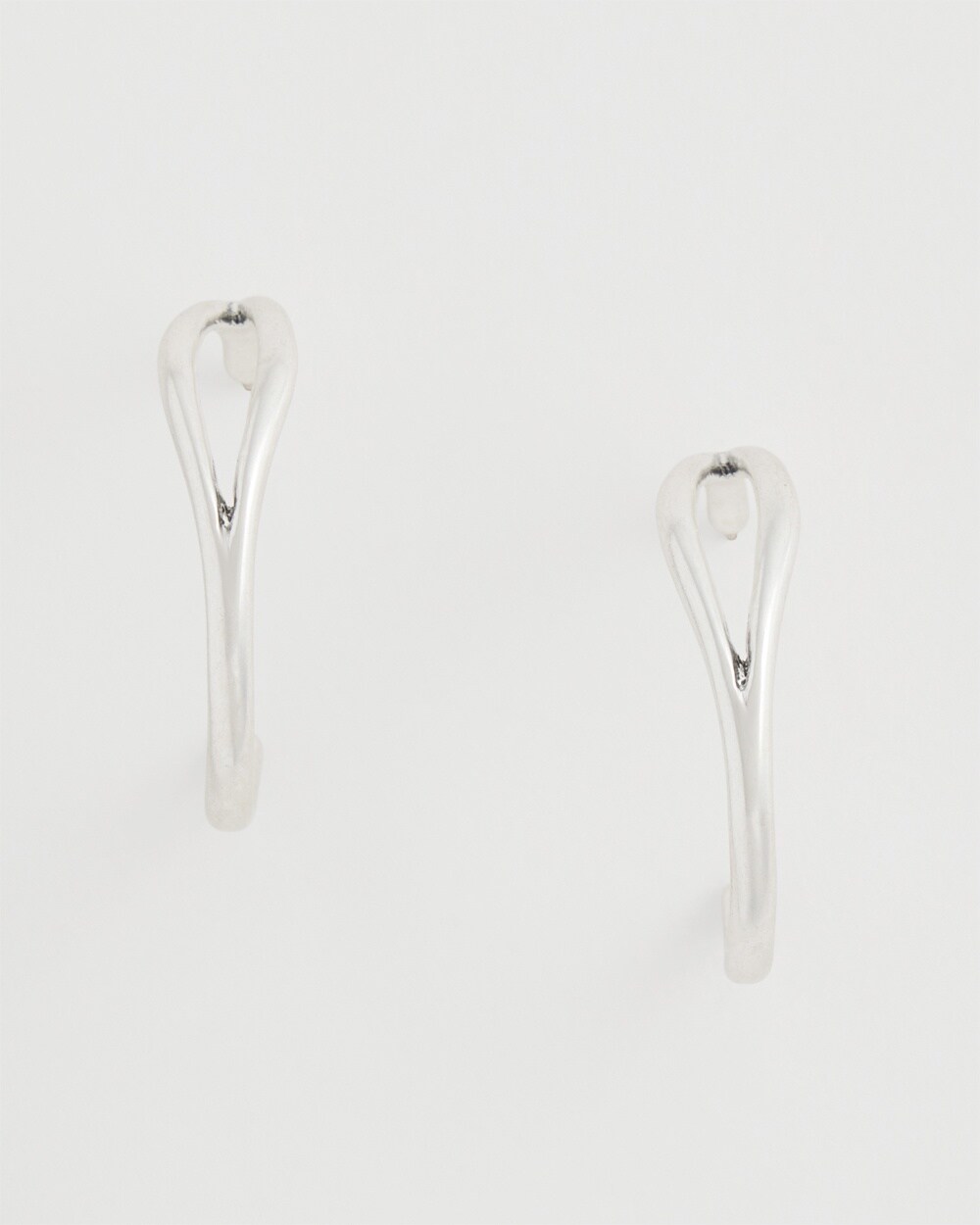 No Droop&#8482; Silver Front to Back Hoops