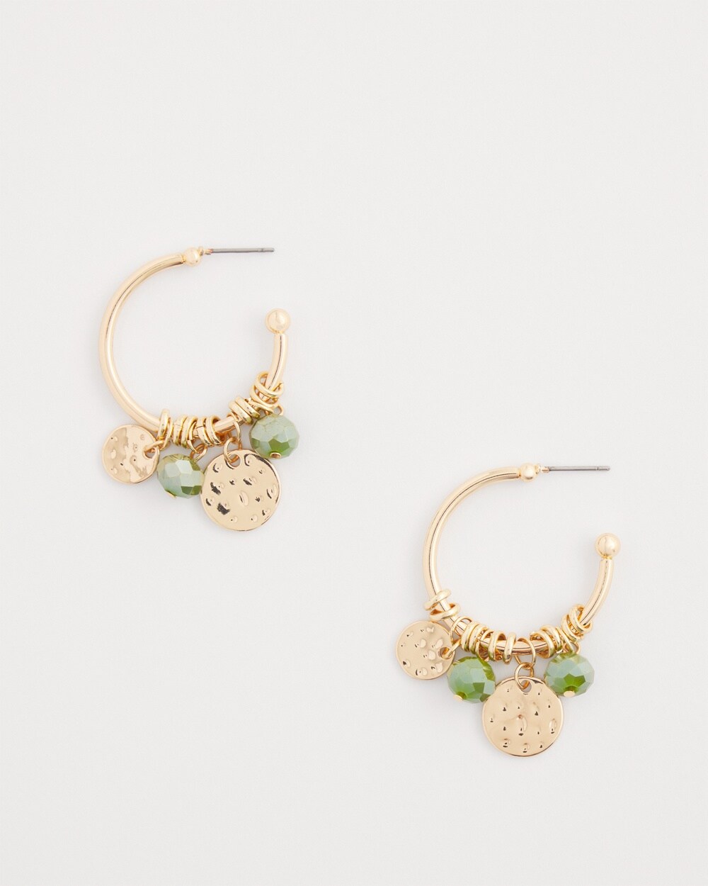 No Droop&#8482; Front to Back Charm Hoops