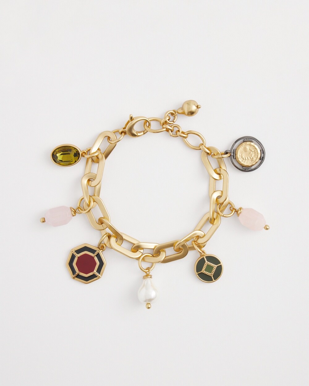 Vintage Inspired Gold Charm Bracelet