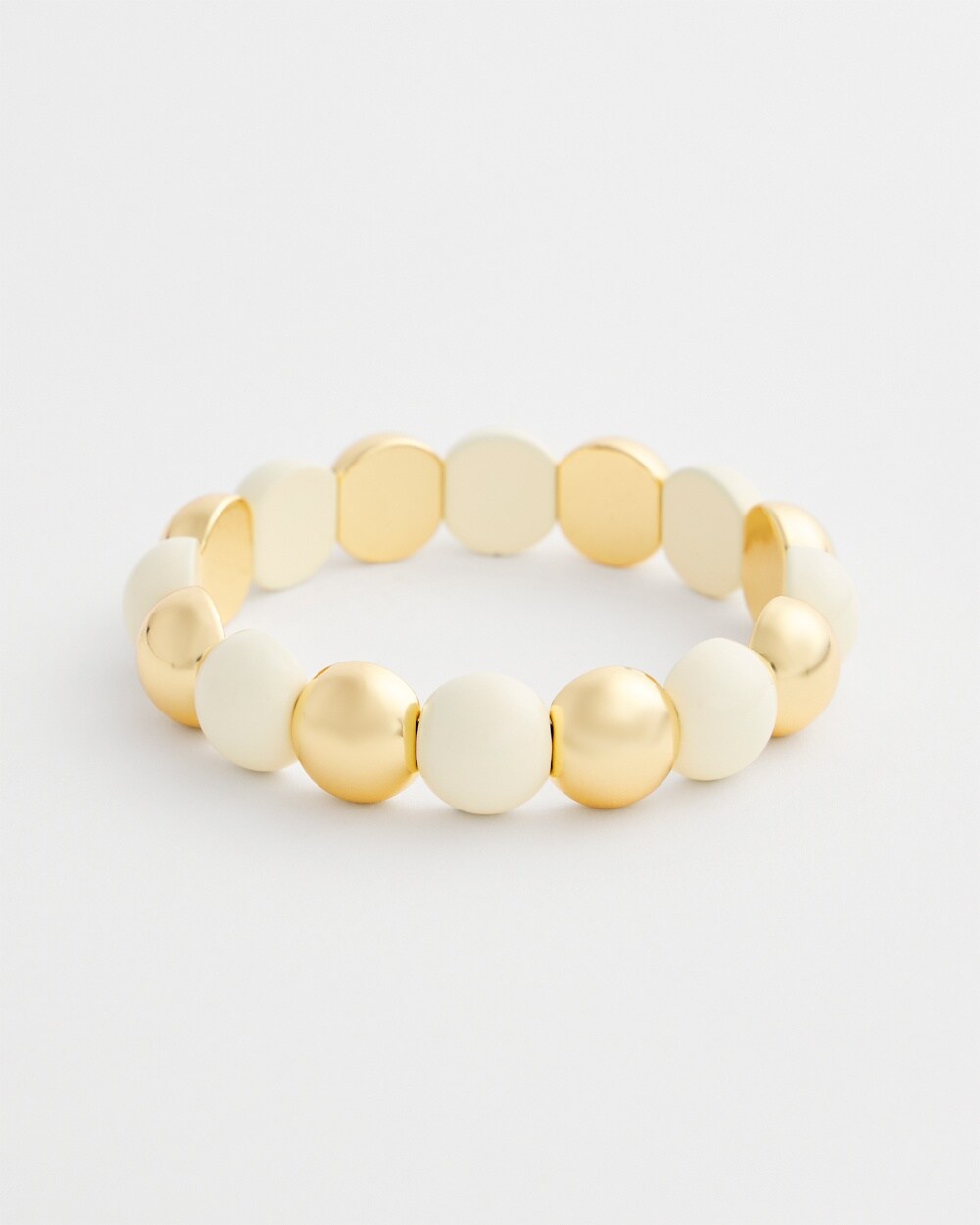 Gold Tone Beaded Stretch Bracelet