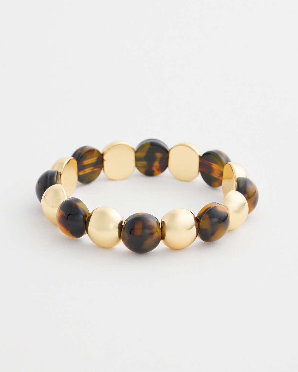 Faux Tort Beaded Stretch Bracelet