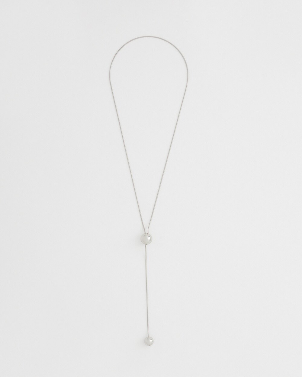 Adjustable Silver Tone Y-Necklace