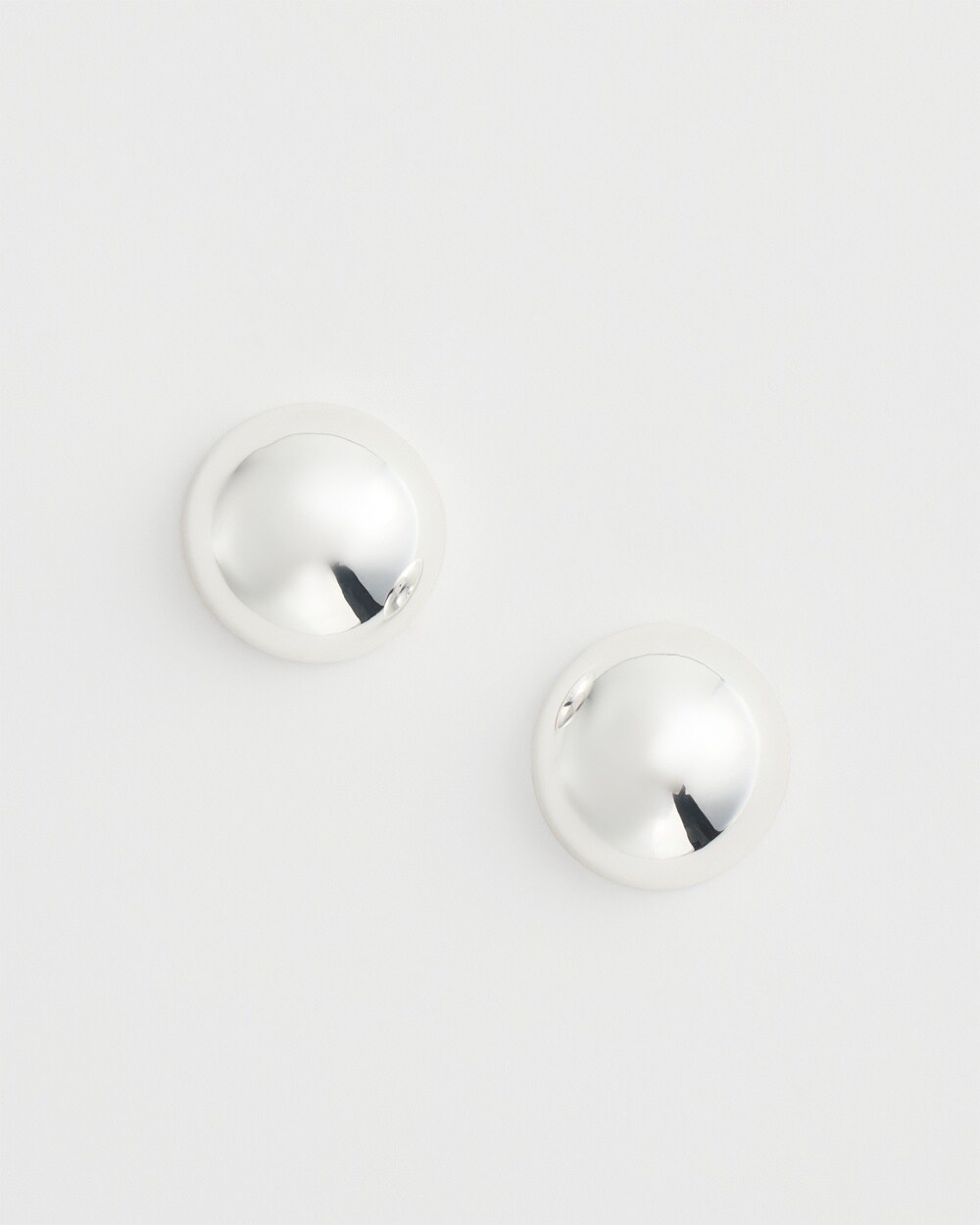 No Droop&#8482; Silver Tone Bead Stud Earrings