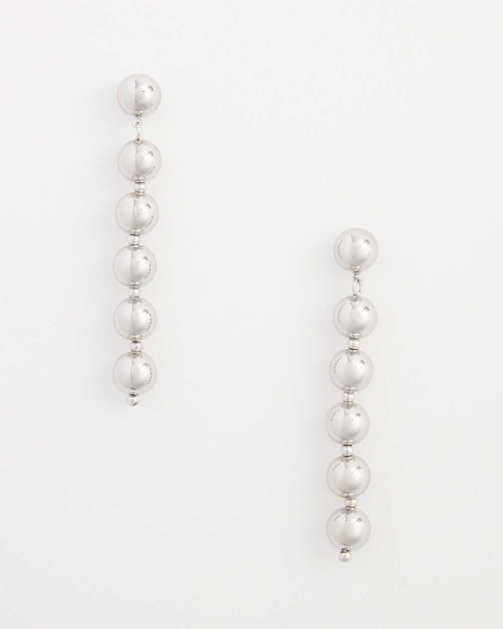 No Droop&#8482; Silver Tone Bead Earrings