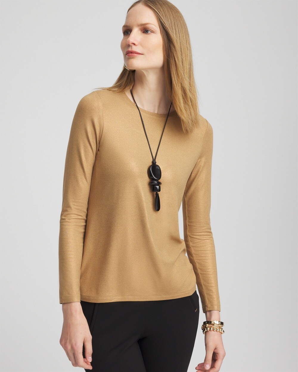 Touch of Cool&#8482; Foil Long Sleeve Layering Tee