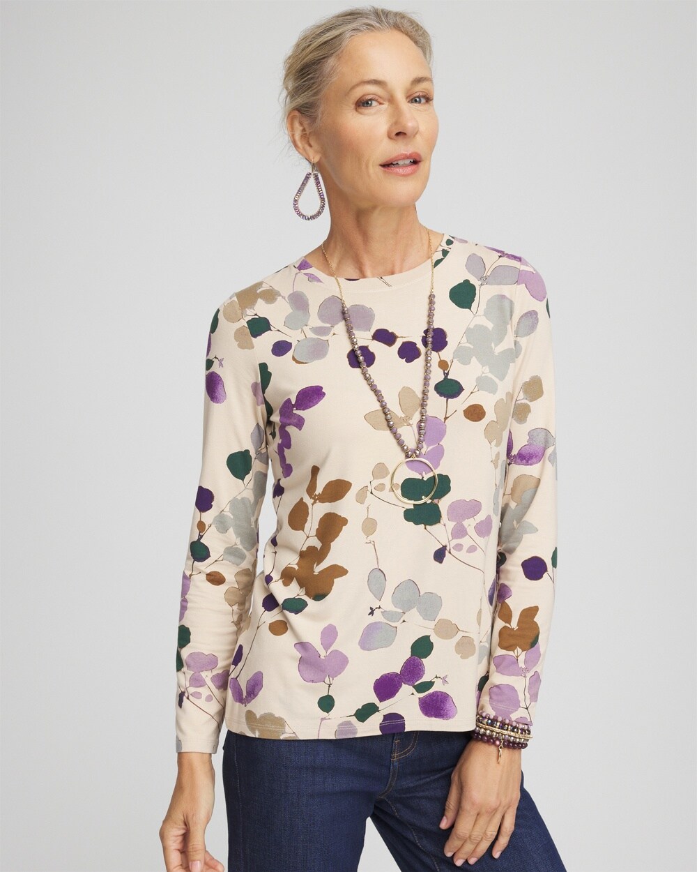 Touch of Cool&#8482; Sprig Dot Long Sleeve Layering Tee